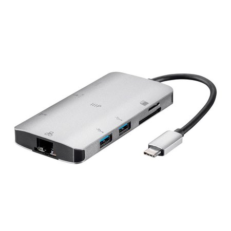 MONOPRICE Consul Series USB-C HDMI Adapter with Gigabit Ethernet_ 3-Port USB 3.0 35509